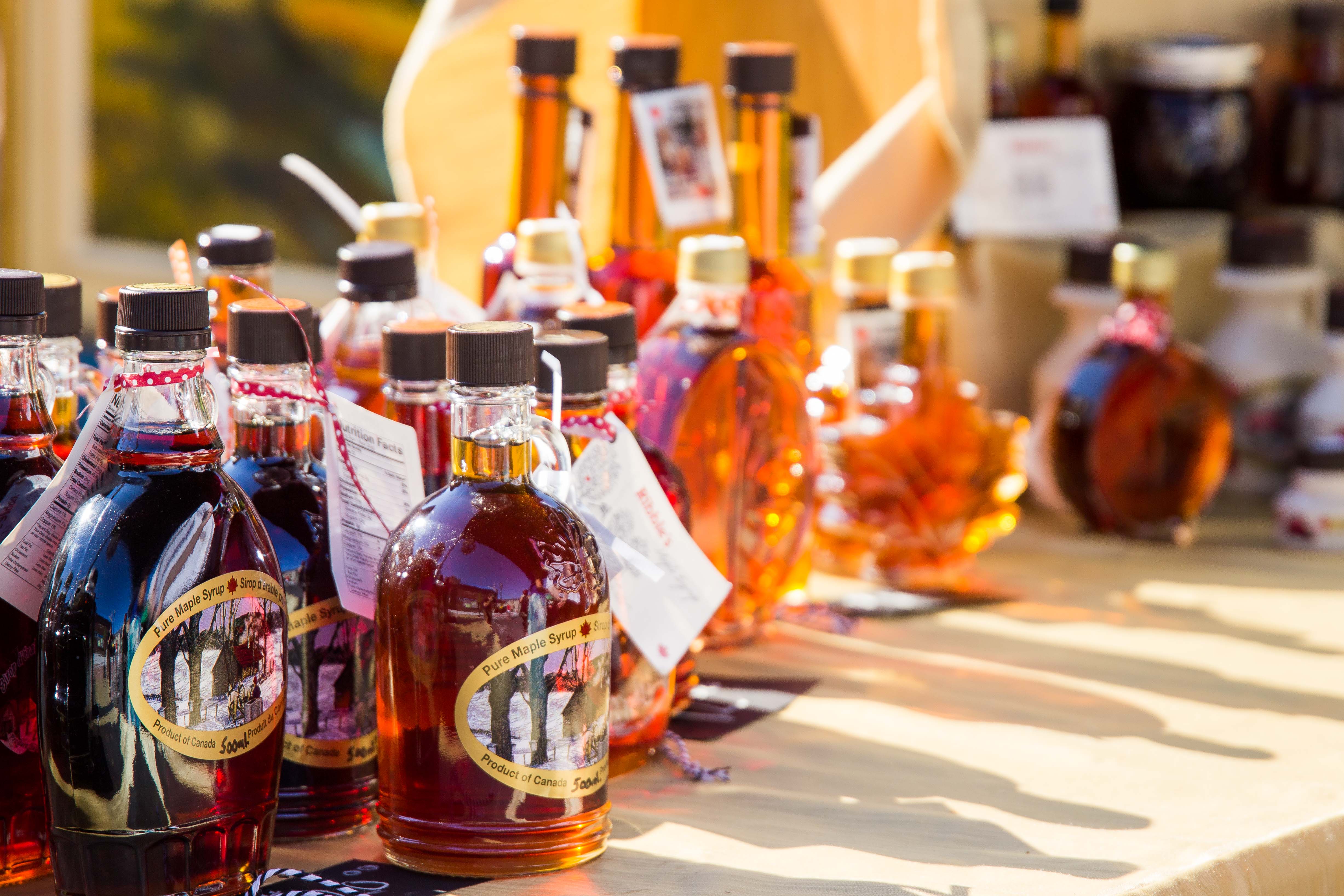 Image of maple syrup bottles