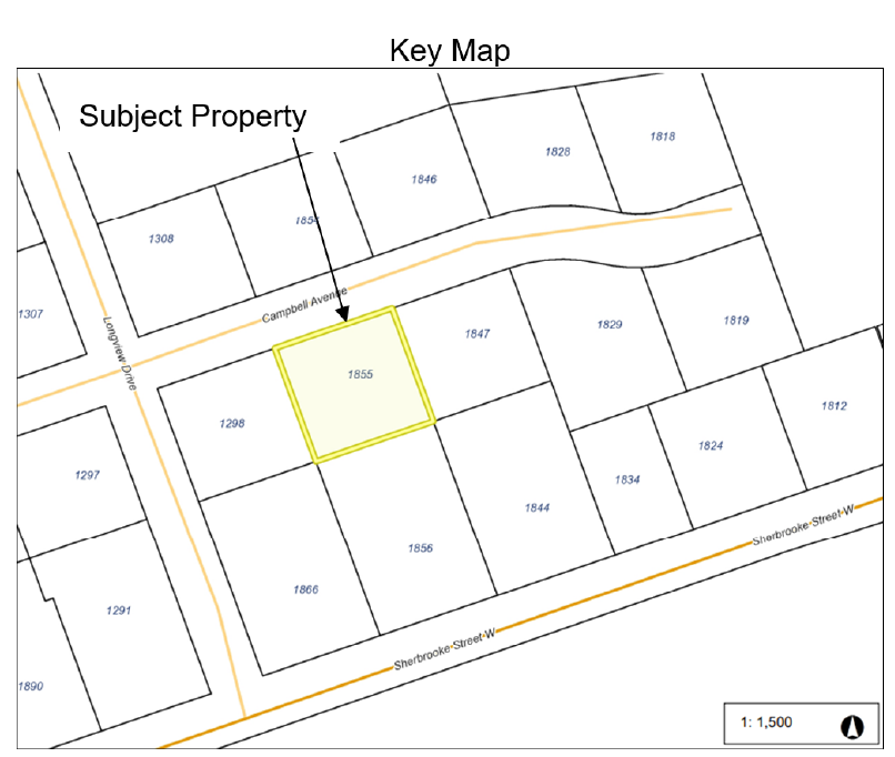 Key Map of Property at 1855 Campbell Avenue