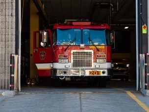 Fire Truck in a truck bay