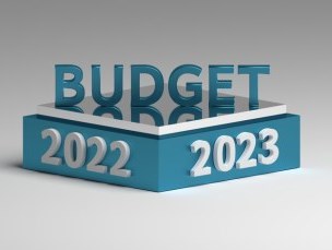 Illustration for budget planning for 2022 and 2023 years stock photo