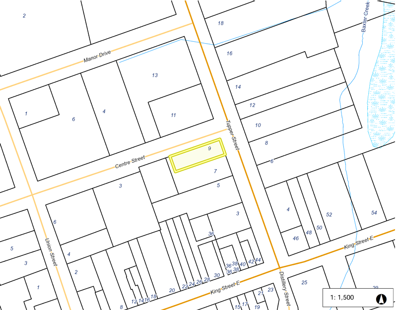 Key Map for Minor Variance of 9 Tupper Street