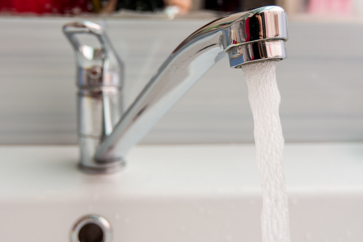 Kitchen tap running