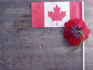 Canada Flag with Poppy