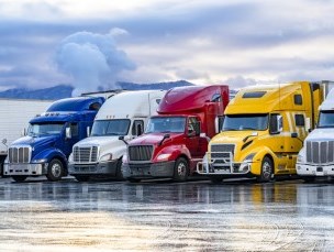 Transport Trucks in a row