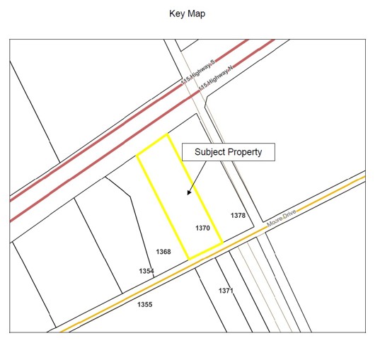 Map of the property at 1370 Moore Drive