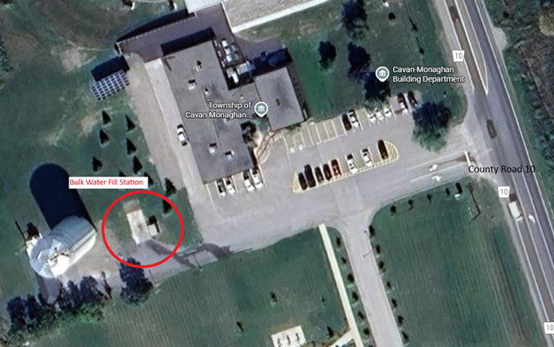 Location of the bulk water station