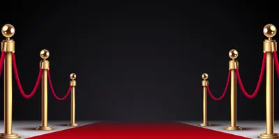 red carpet with stanchions